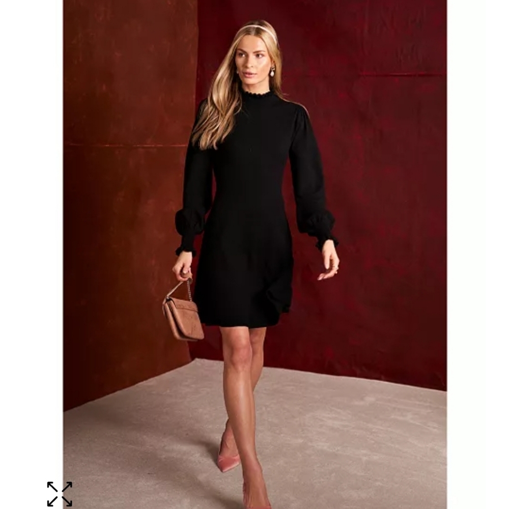 Black high neck dress